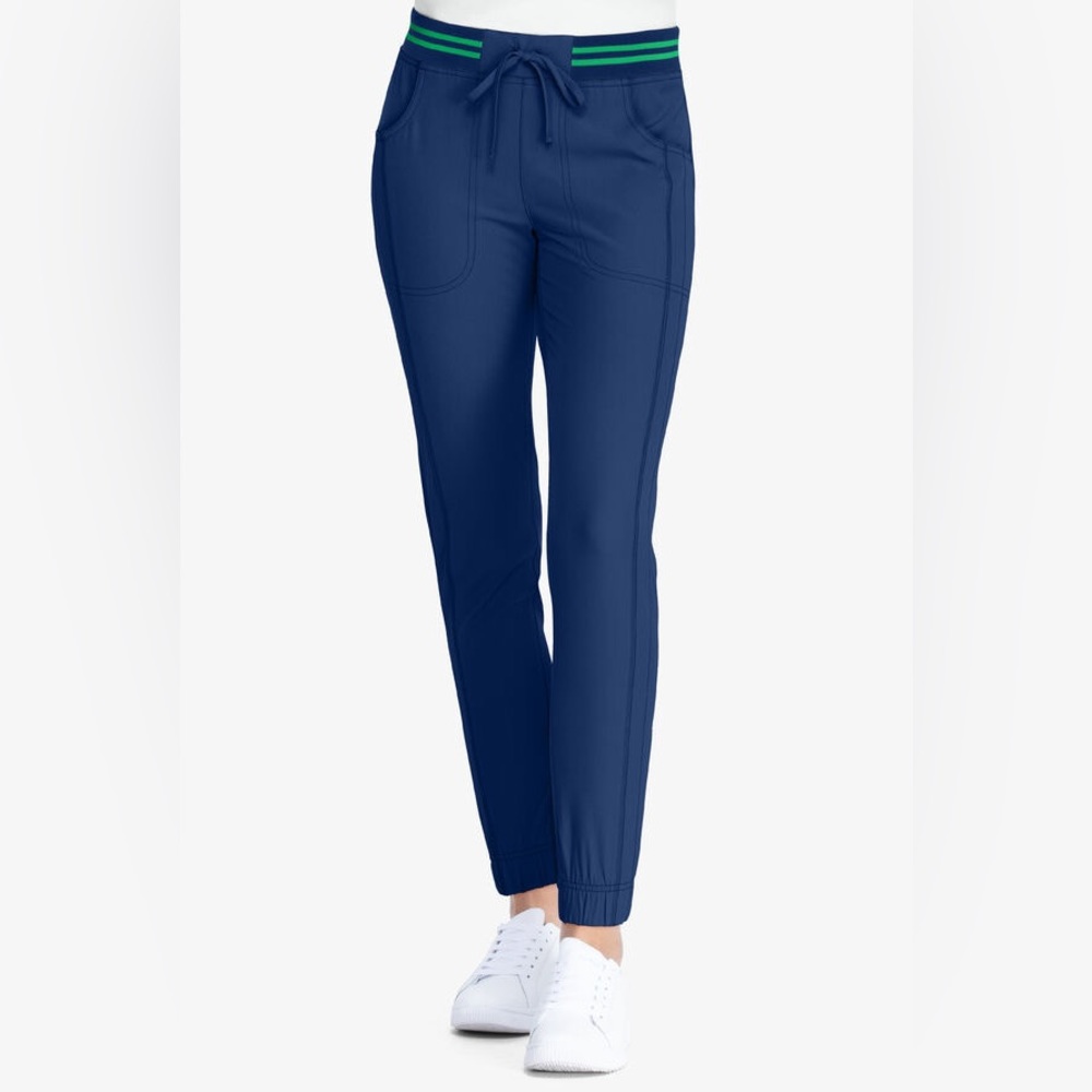 HeartSoul Women's Striped Waist Jogger Scrub Pants XS